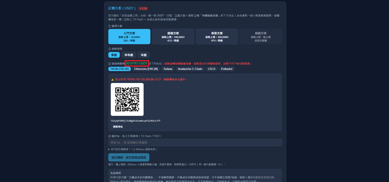 訂閱方案